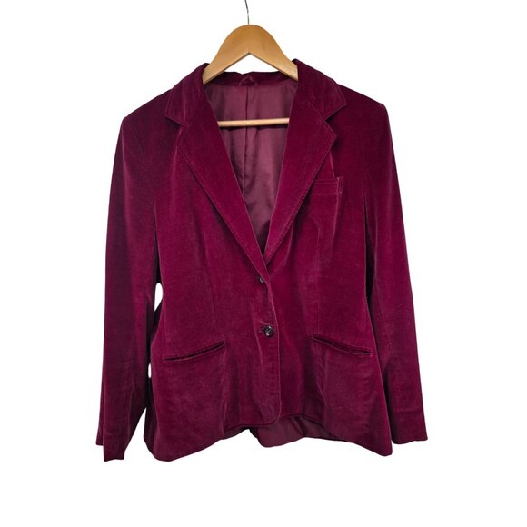 Vintage Stockton Burgundy Velvet Blazer & Bag Set - Picture 2 of 16